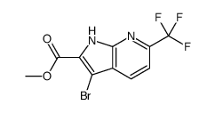 3-溴-6-(三氟甲基)-1H-吡咯并[2,3-B]吡啶-2-羧酸甲酯结构式