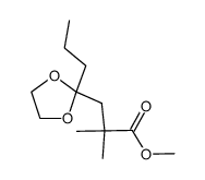 2,2-dimethyl-3-(2-propyl-[1,3]dioxolan-2-yl)-propionic acid methyl ester结构式