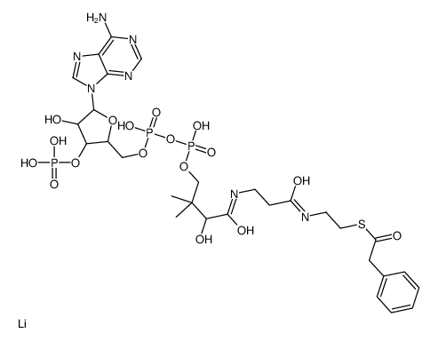 S-[2-[3-[[4-[[[5-(6-aminopurin-9-yl)-4-hydroxy-3-phosphonooxyoxolan-2-yl]methoxy-hydroxyphosphoryl]oxy-hydroxyphosphoryl]oxy-2-hydroxy-3,3-dimethylbutanoyl]amino]propanoylamino]ethyl] 2-phenylethanethioate,lithium Structure
