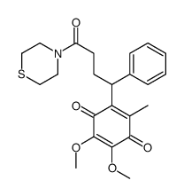 2,3-dimethoxy-5-methyl-6-(4-oxo-1-phenyl-4-thiomorpholin-4-ylbutyl)cyclohexa-2,5-diene-1,4-dione Structure
