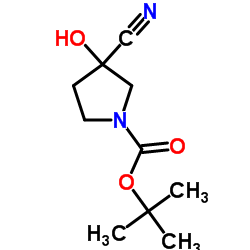 3-氰基-3-羟基吡咯烷-1-羧酸叔丁酯结构式