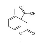 1-methoxycarbonylmethyl-2-methyl-2,5-cyclohexadiene-1-carboxylic acid结构式