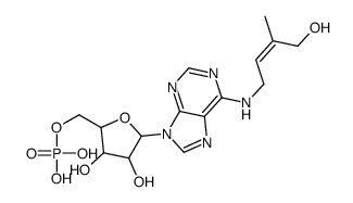 [3,4-dihydroxy-5-[6-[(4-hydroxy-3-methylbut-2-enyl)amino]purin-9-yl]oxolan-2-yl]methyl dihydrogen phosphate Structure