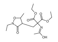 2-乙酰胺基-2-乙氧基羰基-3-(2-乙基-5-甲基-3-氧代恶唑啉-4-基)丙酸酯结构式