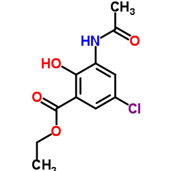 3-乙酰氨基-5-氯-2-羟基苯羧酸乙酯结构式
