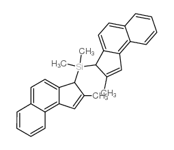 Dimethyl-bis(2-methyl-3H-cyclopenta[a]naphthalen-3-yl)silane Structure