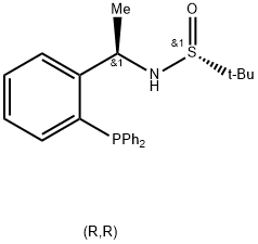 [S(R)]-N-[(1R)-1-[2-(二苯基膦)苯基]乙基]-2-叔丁基亚磺酰胺结构式