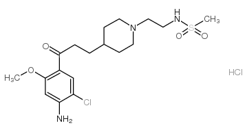1-(4-氨基-5-氯-2-甲氧基苯基)-3-[(1-2-甲基磺酰基氨基)乙基-4-哌啶基]-1-丙酮盐酸盐图片