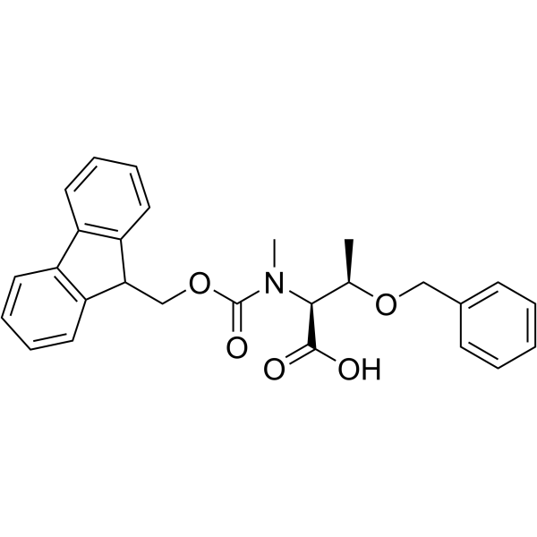 N-芴甲氧羰酰基-N-甲基-O-苄基-L-苏氨酸结构式