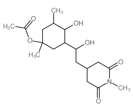 2,6-Piperidinedione,4-[2-[5-(acetyloxy)-2-hydroxy-3,5-dimethylcyclohexyl]-2-hydroxyethyl]-1-methyl-结构式