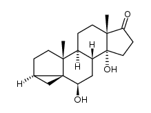 6β,14α-dihydroxy-3α,5-cycloandrostan-17-one结构式