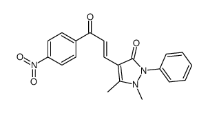 1,5-dimethyl-4-[(E)-3-(4-nitrophenyl)-3-oxoprop-1-enyl]-2-phenylpyrazol-3-one结构式