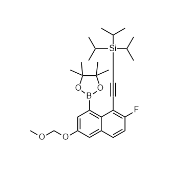 ((2-氟-6-(甲氧基甲氧基)-8-(4,4,5,5-四甲基-1,3,2-二氧杂硼烷-2-基)萘-1-基)乙炔基)三异丙基硅烷图片