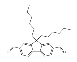 9,9'-dihexyl-9H-fluorene-2,7-dicarbaldehyde Structure