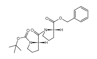 N-(tert-butyloxycarbonyl)-prolyl-proline benzyl ester Structure