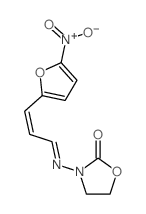 3-[(E)-[(Z)-3-(5-nitrofuran-2-yl)prop-2-enylidene]amino]-1,3-oxazolidin-2-one结构式