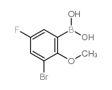 3-溴-5-氟-2-甲氧基苯硼酸结构式