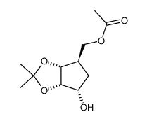 (1S,2S,3R,4R)-4-(acetoxymethyl)-2,3-(isopropylidenedioxy)cyclopentan-1-ol Structure