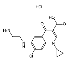 6-[(2-aminoethyl)amino]-7-chloro-1-cyclopropyl-1,4-dihydro-4-oxo-3-quinolinecarboxylic acid hydrochloride结构式