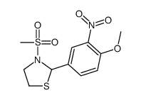 (9CI)-2-(4-甲氧基-3-硝基苯基)-3-(甲基磺酰基)-噻唑烷结构式