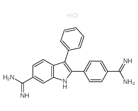 2-(4-carbamimidoylphenyl)-3-phenyl-1H-indole-6-carboximidamide,hydrochloride结构式