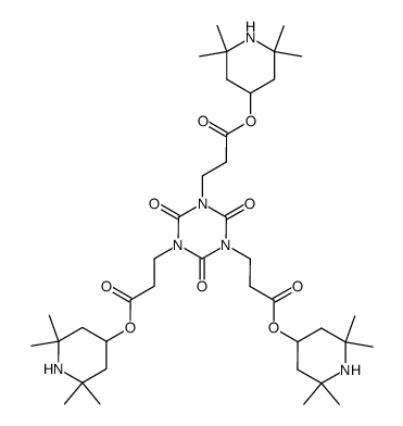 3,3',3''-(2,4,6-trioxo-[1,3,5]triazinane-1,3,5-triyl)-tris-propionic acid tris-(2,2,6,6-tetramethyl-piperidin-4-yl) ester Structure