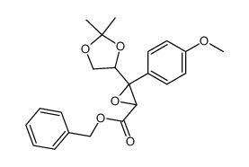 3-(2,2-Dimethyl-[1,3]dioxolan-4-yl)-3-(4-methoxy-phenyl)-oxirane-2-carboxylic acid benzyl ester结构式