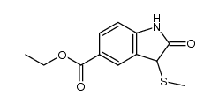 ethyl 3-(methylthio)-2-oxindoline-5-carboxylate结构式