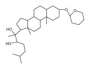 (2R,3R)-2-[(3S,5S,8R,9S,10S,13S,14S,17S)-10,13-dimethyl-3-(oxan-2-yloxy)-2,3,4,5,6,7,8,9,11,12,14,15,16,17-tetradecahydro-1H-cyclopenta[a]phenanthren-17-yl]-6-methylheptane-2,3-diol结构式
