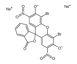 disodium,4',5'-dibromo-2',7'-dinitro-3-oxospiro[2-benzofuran-1,9'-xanthene]-3',6'-diolate Structure