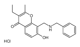 8-[(benzylamino)methyl]-3-ethyl-7-hydroxy-2-methylchromen-4-one,hydrochloride结构式