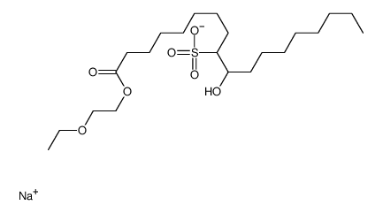 sodium 1-(2-ethoxyethyl) 10-hydroxy-9-sulphonatooctadecanoate结构式