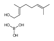 boric acid,(2E)-3,7-dimethylocta-2,6-dien-1-ol结构式