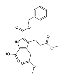 5-benzyloxycarbonyl-4-(2-methoxycarbonylethyl)-3methoxycarbonylmethylpyrrole-2-carboxylic acid Structure