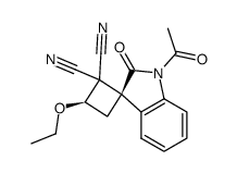 (1SR,3SR)-spiro[(2,2-dicyano-3-ethoxy)cyclobutan-1,3'-(1'-acetyl)-2'-oxoindoline]结构式