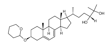 (24R)-3β-(2H-tetrahydropyran-2-yloxy)cholesta-5,7-diene-24,25-diol结构式