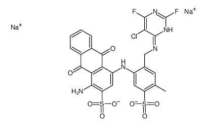 1-氨基-4-[[2-[[(5-氯-2,6-二氯-4-嘧啶基)氨基]甲基]-4-甲基-5-磺苯基]氨基]-9,10-二氢-9,10-二氧-2-蒽磺酸二钠结构式
