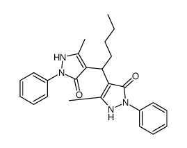 5-methyl-4-[1-(5-methyl-3-oxo-2-phenyl-1H-pyrazol-4-yl)pentyl]-2-phenyl-1H-pyrazol-3-one Structure