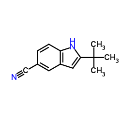 2-(2-Methyl-2-propanyl)-1H-indole-5-carbonitrile Structure