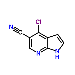 4-氯-1h-吡咯并[2,3-b]吡啶-5-甲腈结构式
