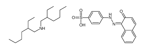 p-[(2-hydroxy-1-naphthyl)azo]benzenesulphonic acid, compound with 2-ethyl-N-(2-ethylhexyl)hexylamine (1:1)结构式