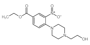 Ethyl 3-nitro-4-[1-(2-hydroxyethyl)-piperazin-1-yl]benzoate结构式