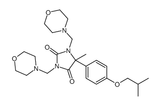 5-methyl-5-[4-(2-methylpropoxy)phenyl]-1,3-bis(morpholin-4-ylmethyl)imidazolidine-2,4-dione结构式