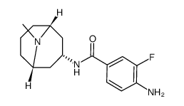 4-amino-3-fluoro-N-[(1S,5R)-9-methyl-9-azabicyclo[3.3.1]non-7-yI]benzamide Structure