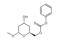 methyl 2,4-dideoxy-(5R)-6-(phenoxythioxomethyl)-α-D-allopyranose结构式