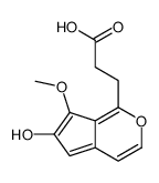 3-(6-hydroxy-7-methoxycyclopenta[c]pyran-1-yl)propanoic acid Structure