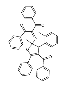 2-[4-Benzoyl-2,3-dihydro-2-methyl-5-phenyl-3-(2-tolyl)-2-furylimino]-1,3-diphenyl-1,3-propandion Structure