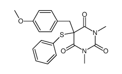 1,3-dimethyl-5-(4'-methoxybenzyl)-5-phenylthiobarbituric acid结构式