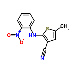 2-(2-硝基苯胺基)-3-氰基-5-甲基噻吩结构式