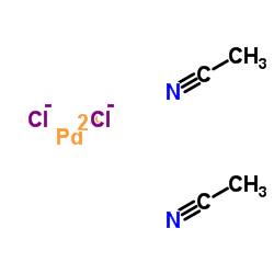 双(乙腈)氯化钯(II)结构式